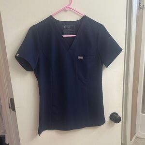 FIGS Women's navy blue slim fit small scrub top